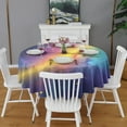thumbnail image 2 of Colorful Galaxy Pattern Round Tablecloth 60"x60",Wrinkle Wipeable Table Cloth for Kitchen Dining Room Picnic Patio Party, 2 of 6