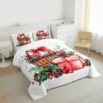 thumbnail image 3 of Manfei Western Christmas Floral Full Size Comforter Sets,Red Bowtie Gifts Bedding Comforter Set,Rustic Berry Pine Cone Bedding Sets For Girls Boy,Super Cozy Room Decor,3pcs, 3 of 8