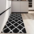 thumbnail image 4 of Black and White Geometric Lattice Pattern Kitchen Rug Mat,Kitchen Runner Rugs Non Skid Washable,Decorative Kitchen Floor Mats for Kitchen,Sink,Laundry,17"X47", 4 of 5