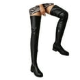 thumbnail image 3 of Xiaoxatg European Solid Color Flat Women's Over-The-Knee Boots for Autumn and Winter Fashion 6.5 Black, 3 of 7