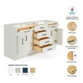 thumbnail image 2 of Ariel Hepburn 66 Inch Double Sink Base Cabinet In White, 2 of 10