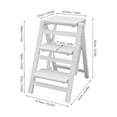 thumbnail image 6 of ToppiJoy 3-Layer Folding Step Ladder, Portable Folding Wooden Step Stool, 6 of 13