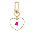 thumbnail image 1 of Llavero de metal en forma de corazón dorado, 1 of 3