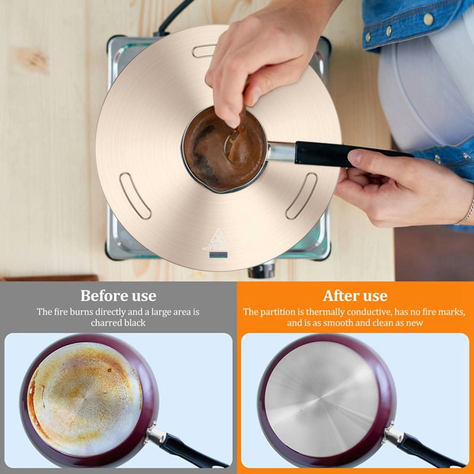 Diffuser Heat Conducting Plate, Cooking Kitchen Thickened Non-Slip Stove Gas Heat Conducting Plate 240x3.4mm