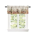 thumbnail image 2 of Kitchen Cafe Valance Curtain for Small Windows,Farmhouse Birds Eucalyptus Leaves Rod Pocket Short Valances Vintage Fall Floral on Linen Window Treatment Panel for Living Room/Bedroom/Bathroom,60x18in, 2 of 9