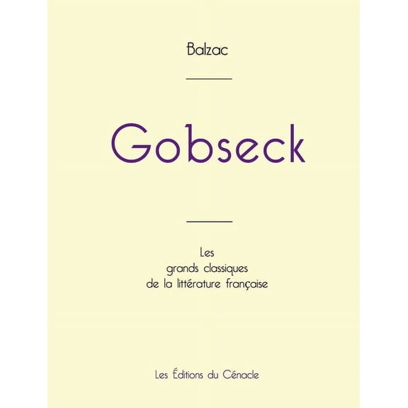Gobseck de Balzac (édition grand format) (Paperback)