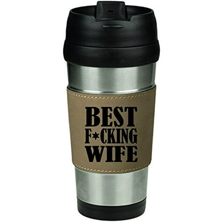 Leather & Stainless Steel Insulated 16oz Travel Mug Best F ing