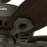 Hunter - Builder Indoor/Outdoor Ceiling Fan, 52-inch, New Bronze, Traditional-style, 3-speed WhisperWind Motor, 53292, for porches, patios, sunrooms, bathrooms