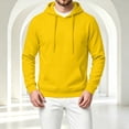thumbnail image 5 of Vxararl Men's Lined Hoodie Long Sleeve Drawstring Casual Pullover with Pocket Oversized Hood Drawstring Sweatshirts Casual Daily Wear, Travel, Weekend, Workout and Streetwear Hoodie Men Yellow L, 5 of 6