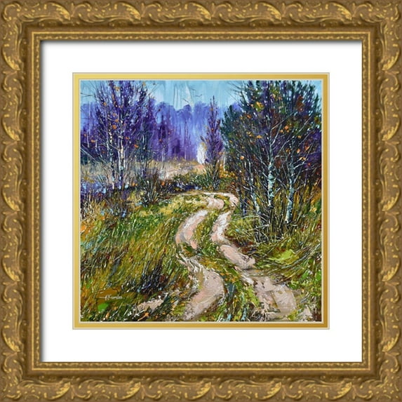 Chodyukov, Aleksander 20x20 Gold Ornate Wood Framed with Double Matting Museum Art Print Titled - The Windig Road