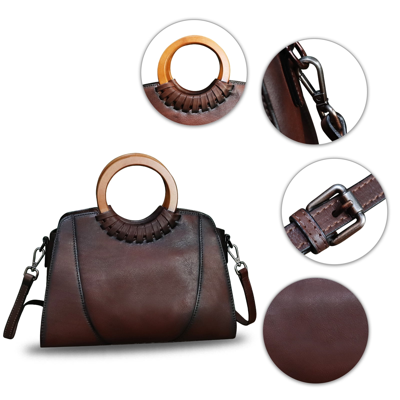 Genuine Leather Women Purses and Handbags Handmade Shoulder Bag Crossbody Bag
