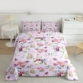 thumbnail image 2 of jejeloiu Cute Cartoon Butterflies Bedding Comforter Set,Country Floral Twin Comforter Sets,Purple Pink Green Bedding Set For Girls Teens,Super Cozy Room Decor Reversible,2-Piece, 2 of 8
