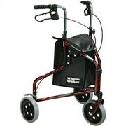 Winnie Lite Supreme Three Wheel Rollator-Color:Red