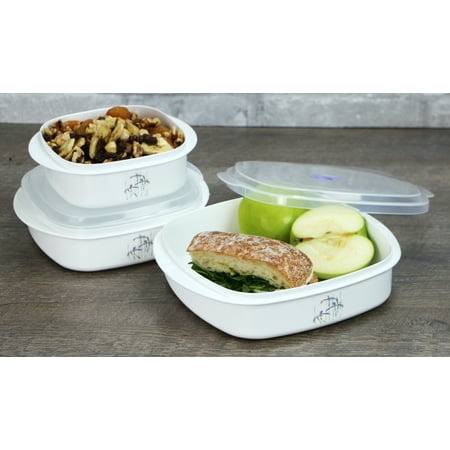Corelle Coordinates 6-Piece Microwave Safe Cookware/Storage Set, Shadow Iris