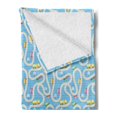 thumbnail image 2 of Cartoon Activity Soft Flannel Fleece Throw Blanket, Road with a Variety of Vehicles Buses Cars and Trucks Driving, Cozy Plush for Indoor and Outdoor Use, 50" x 60", Multicolor, by Ambesonne, 2 of 5