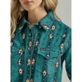 thumbnail image 3 of Wrangler Women's Southwestern Print Long Sleeve Mini Dress Teal X-Large  US, 3 of 4