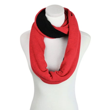 Layer Scarf - Winter Soft Faux Fur Plain Solid Color Double Layer Infinity Loop Circle Scarf