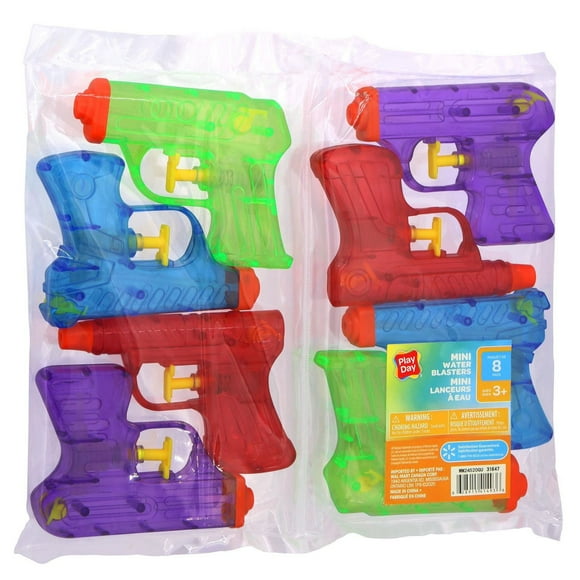 Play Day 84708 8 PACK MINI WATER BLASTER Outdoor Activities Toys