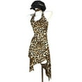 thumbnail image 3 of Huhudde Vintage Animal Print Cocktail Dress Halterneck Tie Sleeveless Backless Asymmetrical Bodycon A Line Long Dress for Women, 3 of 18