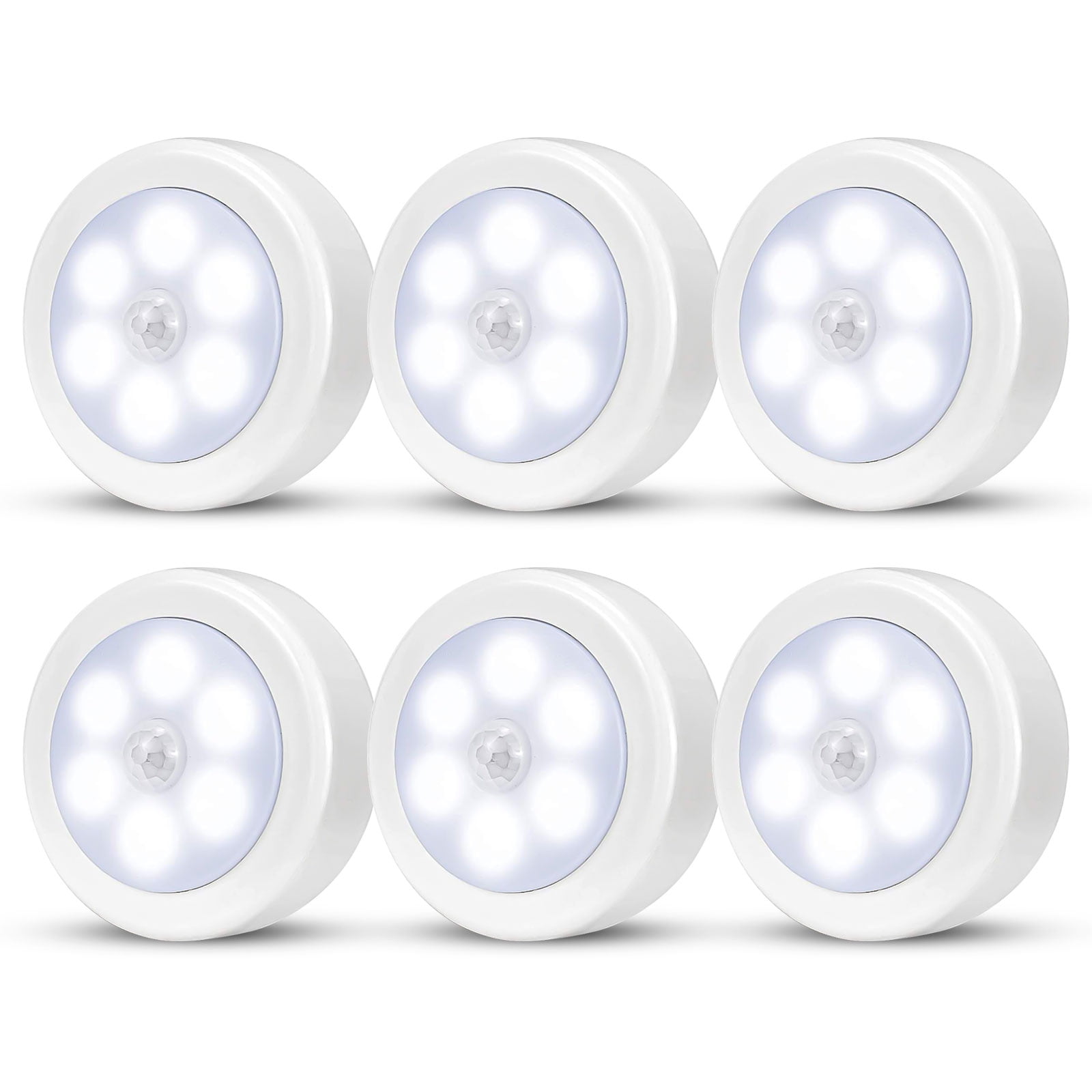 6 LED Wireless PIR Motion Sensor Stair Step Wall Light Indoor Cabinet Night Lamp 