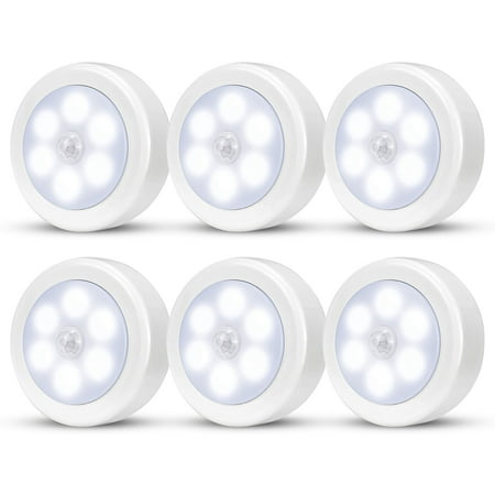 

6pcs Motion Puck Light EEEkit Wireless Closet Night Light Stick Anywhere for Bedroom Kitchen White