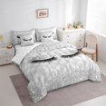 thumbnail image 3 of Manfei Women Glamorous Eyelashes Twin Bedding Sets 7-Piece, Grey Bling Stars Bedding Comforter Set, Fashion Buffalo Plaid Sheet Sets, Microfiber Bedroom Decor, 3 of 7
