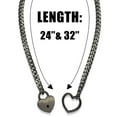 thumbnail image 4 of SKQIT Heart O-ring Slip Chain Necklace for Women Punk Rock Stainless Steel Cuban Long Handmade Necklace Y-NecklaceJewelry Gifts Adjustable Lariat Y-Necklace Heart Locker, 4 of 14