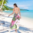 thumbnail image 7 of FORMRS Womens Long Sarong Beach Wrap Semi-Sheer Bikini Skirt Bathing Swimsuit Cover Up, White Flowers, 7 of 7