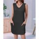 thumbnail image 4 of V Neck Sleeveless Sundresses Dark Grey XL, 4 of 5