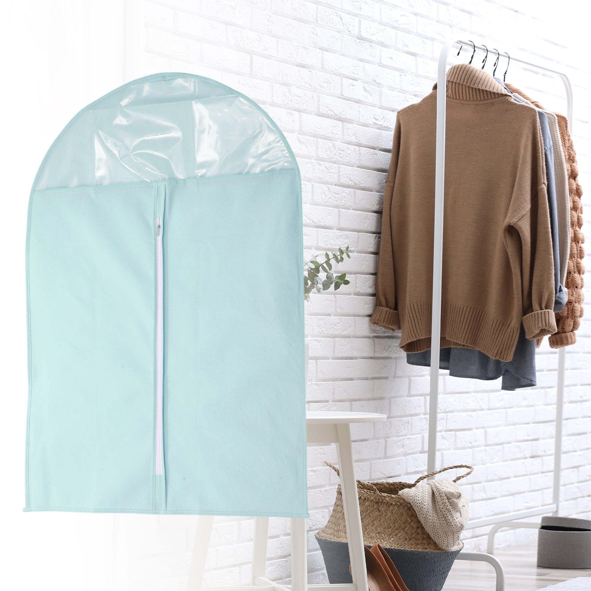 Unique Bargains 3 Pcs Dustproof Thickened Garment Bag Blue 35.43"x23.62"