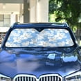 thumbnail image 4 of White Flowers Car Windshield Sun Shade Foldable Car Front Window Visor Heat and UV Protection 57x31.5, 4 of 8