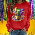 thumbnail image 1 of Xuyuer Women's Carnival Printed Long Sleeved Round Neck Mardi Gras Sweatshirt Carnival Outfits Women Carnival Sweatshirts Fat Tuesday Fashionable Pullover Tops, 1 of 6