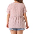 thumbnail image 3 of Agnes Orinda Women's Plus Size Summer Elegant Floral V Neck Peplum Blouse 1X Pink, 3 of 6
