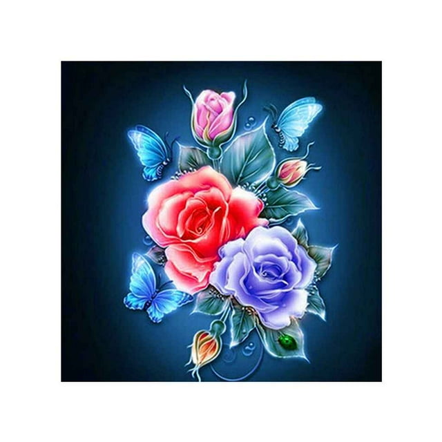 Langgg 5D Flower Resin Diamond Cross Stitch Crystal Embroidery Painting Room Decorative Resin Needlework Picture