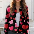 thumbnail image 5 of Women's Cute Sweater Cardigan Heart Print Y2K Button Open Front Cardigans Knitted Valentine's Day Outerwear, 5 of 6