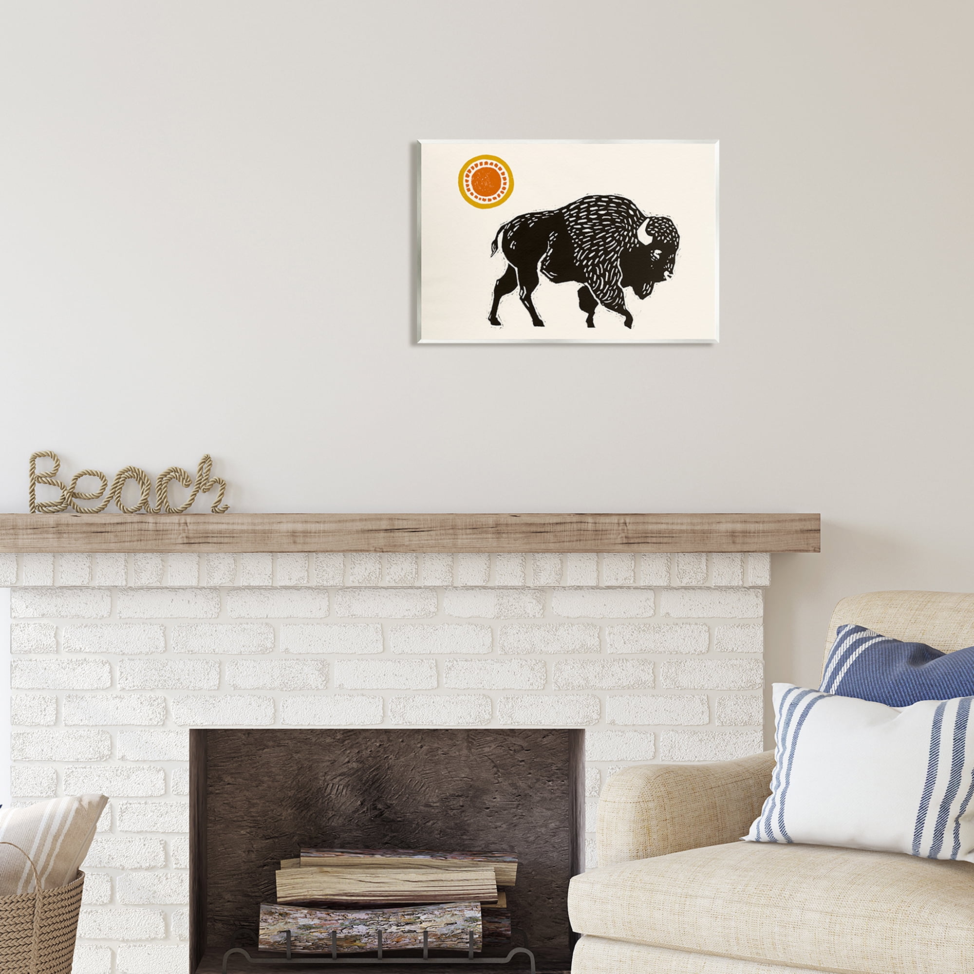 Stupell Industries Southwestern Bison Portrait Animals & Insects Painting Unframed Art Print Wall Art, 19 x 13