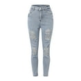 thumbnail image 2 of Vedolay Jeans Women High Waisted Destroyed Flared Jeans Bell Bottom Denim Pants,Blue M, 2 of 5