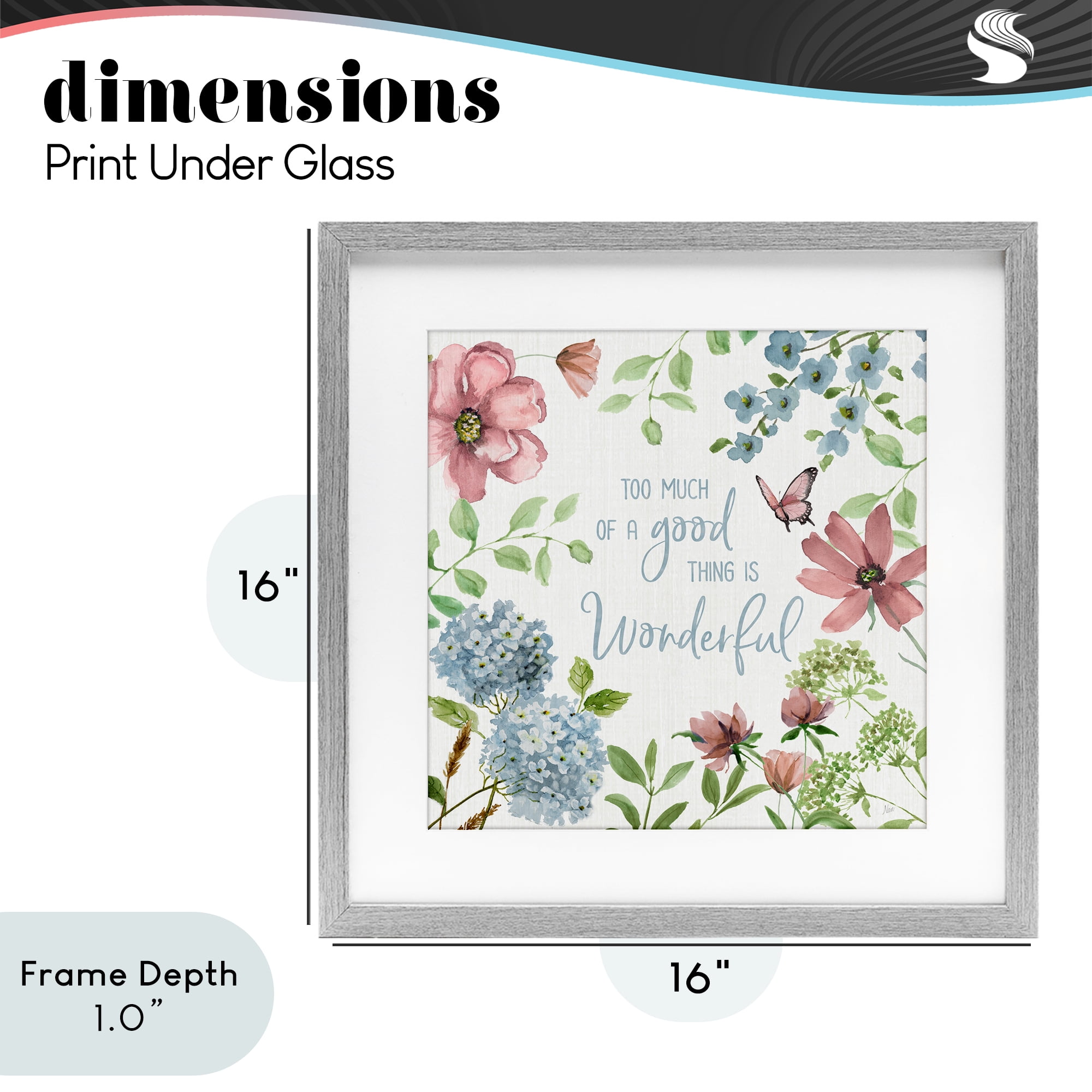 Stupell Industries Too Much Of A Good Thing Gray Framed Print Under Glass, design by Nan