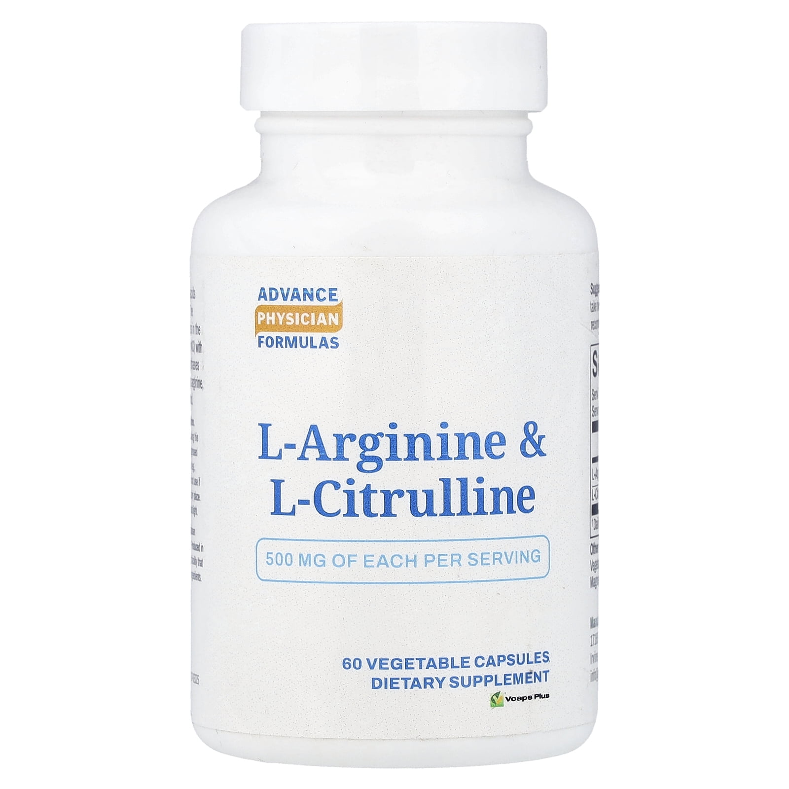 Advance Physician Formulas L-Arginine & L-Citrulline, 60 Vegetable Capsules