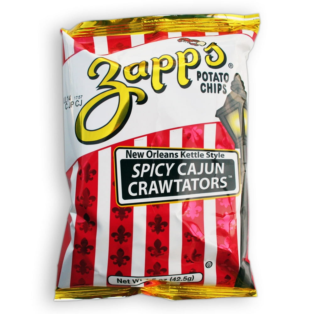 Zapps Potato Chips Spicy Cajun Crawtators 1.5 oz (Pack of 6