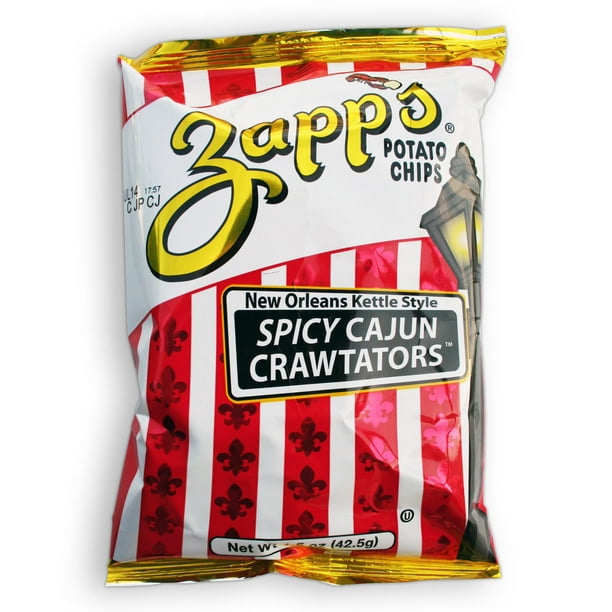 Zapps Potato Chips Spicy Cajun Crawtators 1.5 oz (Pack of 6
