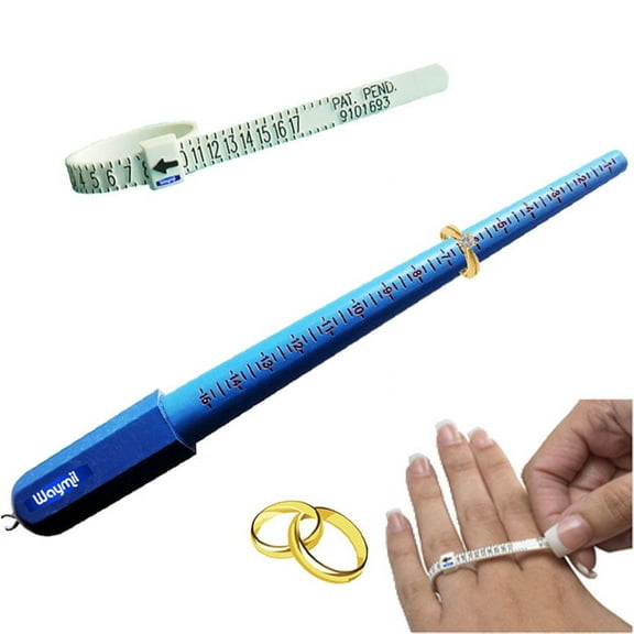 Ring Size Mandrel Stick & Finger Sizes Measuring Gauge Plastic Jewelry Tool Set