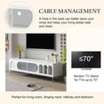 thumbnail image 6 of TV Stand, Entertainment Center For TVs Up To 70" With 2 Cabinets, 3 Arch Shelves, Sliding Door, Modern TV Console With Metal Handles And Legs For Living Room Bedroom, 6 of 9