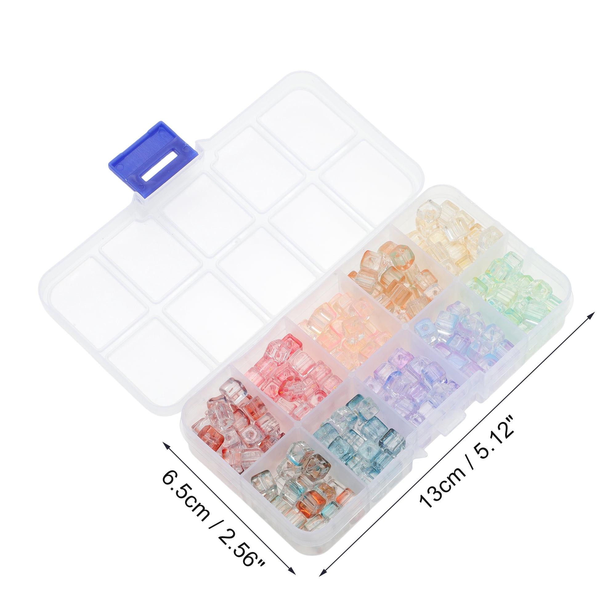Unique Bargains 250 Pcs 7mm Square Glass Beads for Bracelets Assorted Color