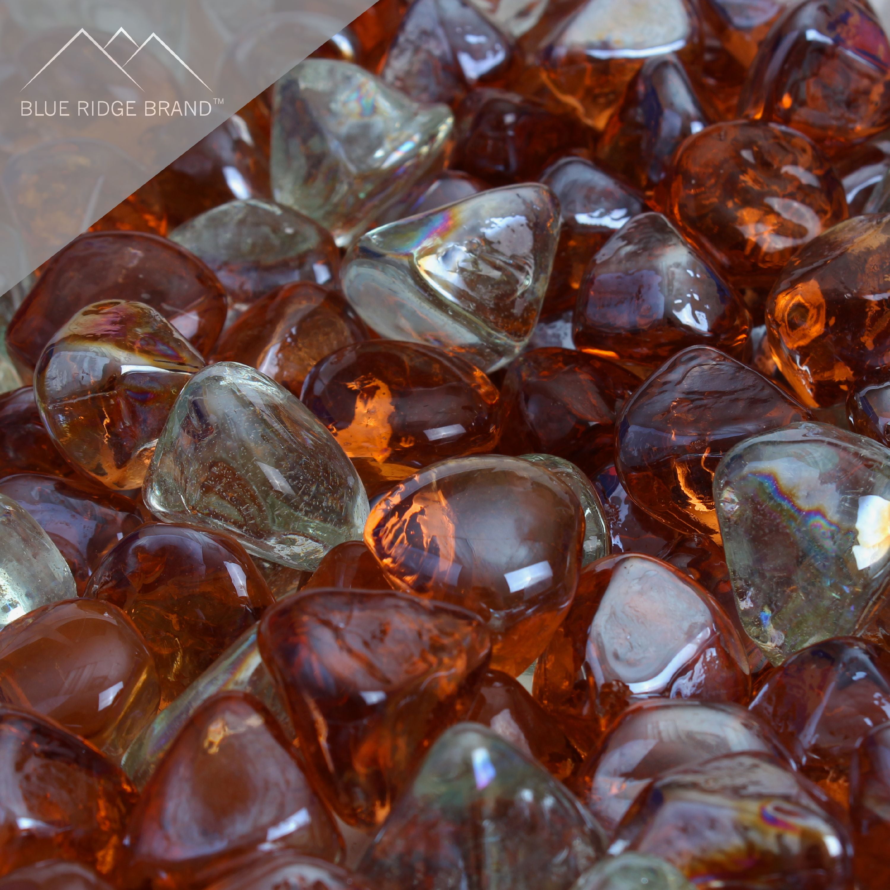 Blue Ridge Brand Reflective Fire Glass Diamonds Professional Grade
