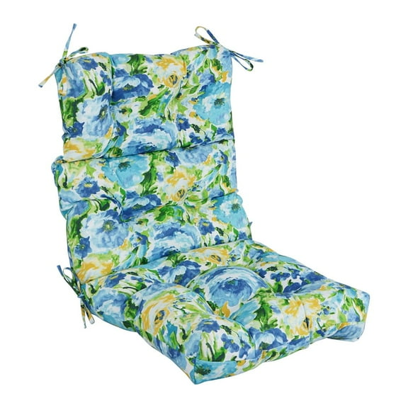 Blazing Needles 20-inch by 42-inch Spun Polyester Patterned Outdoor Tufted Chair Cushion