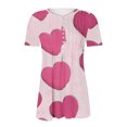 thumbnail image 5 of Valentines Day Blouses for Women, Heart Shirt Tunic, Short Sleeve V Neck Blouses Women's Valentine's Day Printed Short Sleeved Tops with V-Neck Button Pleats Shirts, 5 of 5