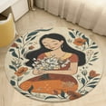 thumbnail image 4 of Happy Mother's Day Round Small Area Rug, Print Non Slip Washable Floor Mat, Soft Throw Rug for Living Room, Powder Room Entryway, Bathroom, Bedside, 4 of 6