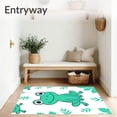 thumbnail image 3 of ODIKA 5'x7' Machine Washable Non-Slip Area Rug, Cheerful Lily Friend Making Handwork Project High Traffic Rug, Green, 727369, 3 of 7