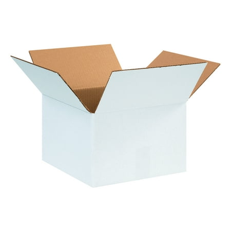 UPC: 0812578003372 | The Packaging Wholesalers Corrugated Boxes 12  x 12  x 8  White 25/Bundle BS121208W